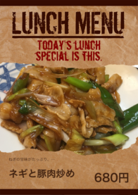 ネギと豚肉炒め