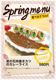 菜の花肉巻きカツのカレーライス