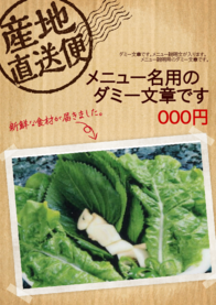 メニュー名用の
ダミー文章です